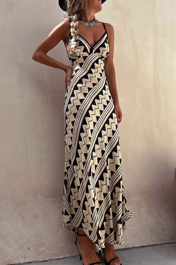 Ethnic Print Maxi Dress