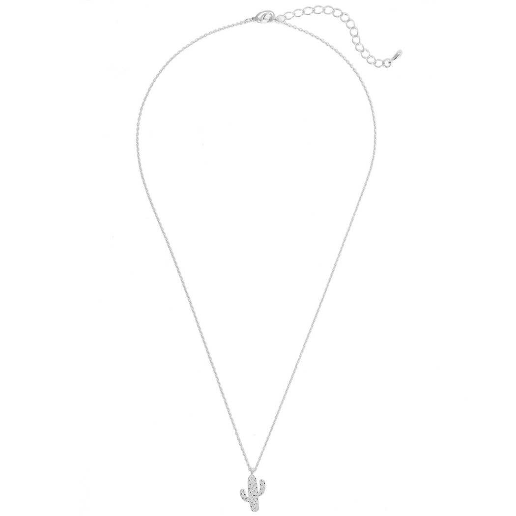 Gold-Dipped Cactus Charm Necklace: RH / ONE SIZE