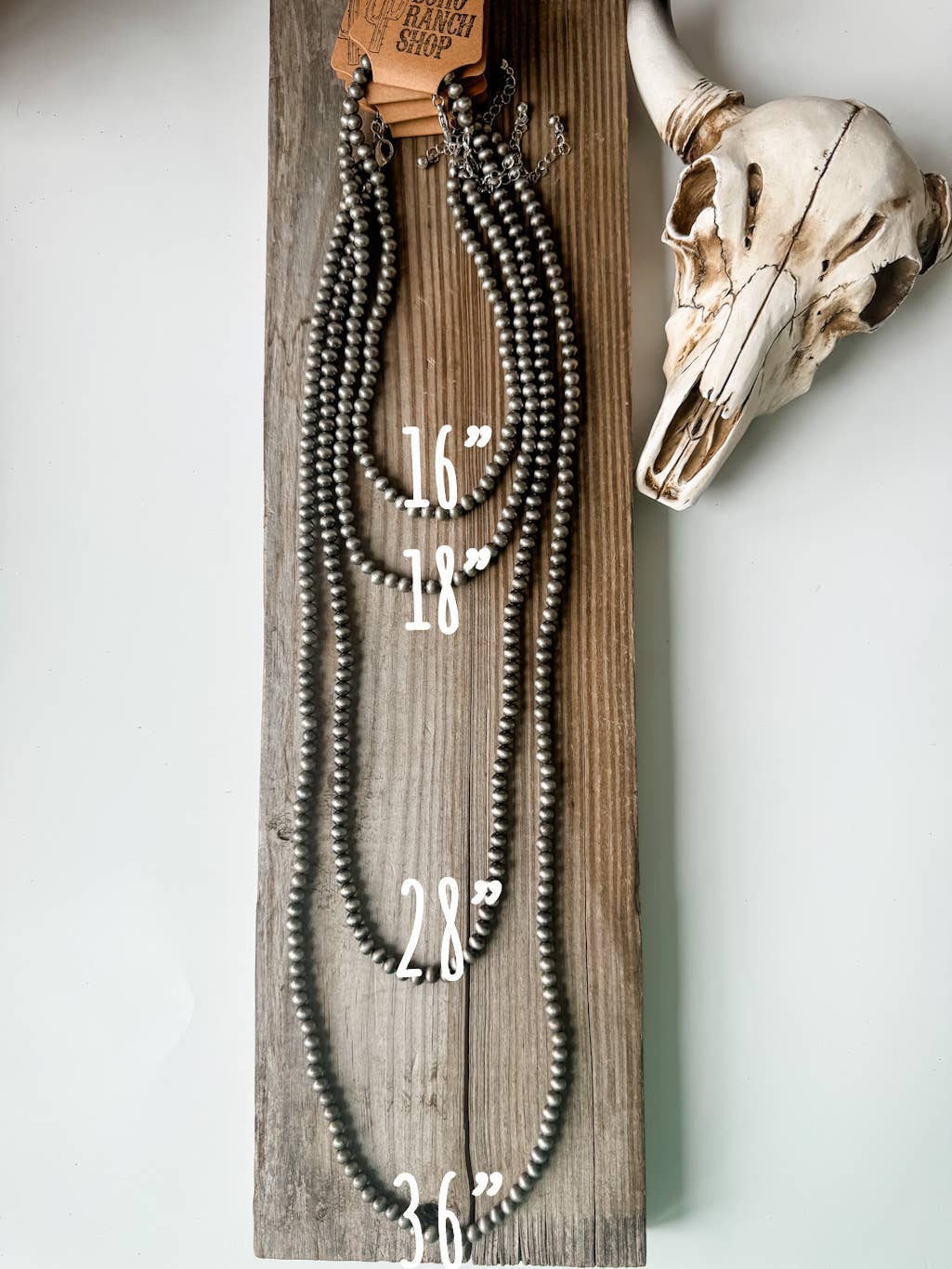 Faux Navajo Bead Necklace 36”