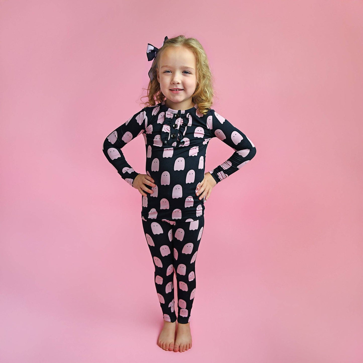 Black/Pink Ghost Bamboo Jammies