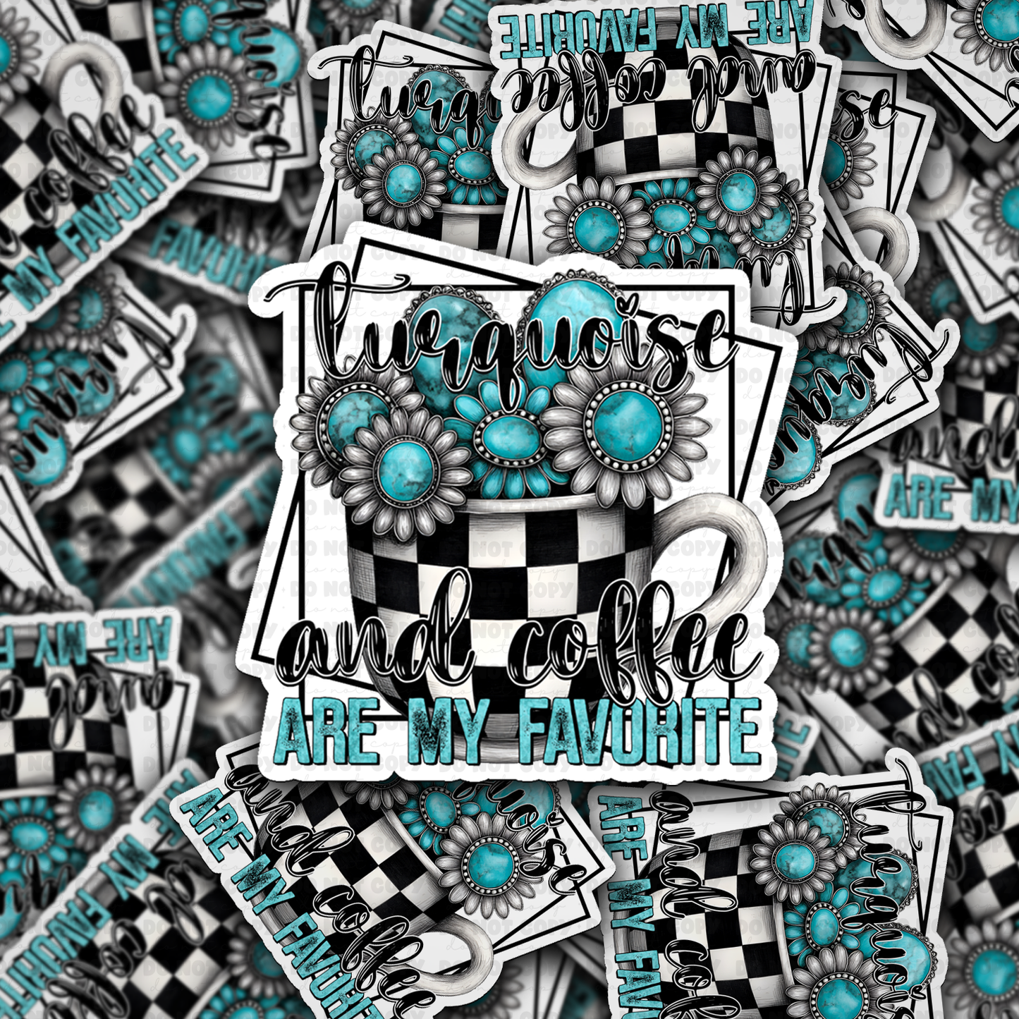 It's Transfer Time - DC 1973 - Turquoise and coffee are my favorite Die Cut Sticker