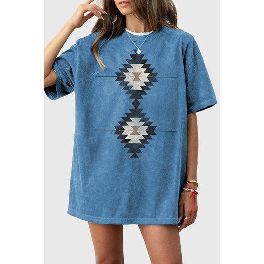 VINTAGE AZTEC OVERSIZED MINERAL GRAPHIC TEE
