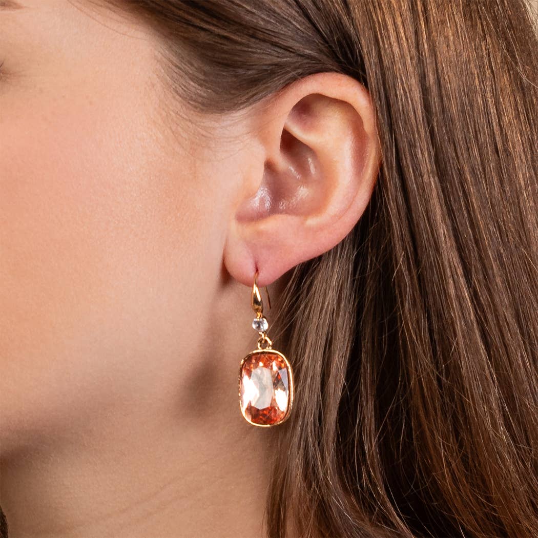 Crystal Earrings: Pink