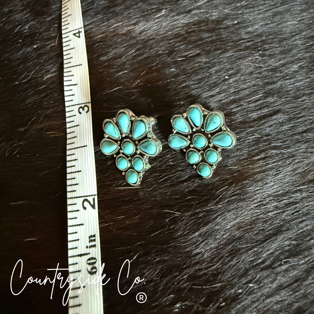 Countryside Co. - Turquoise Cluster Flower Stud Earring