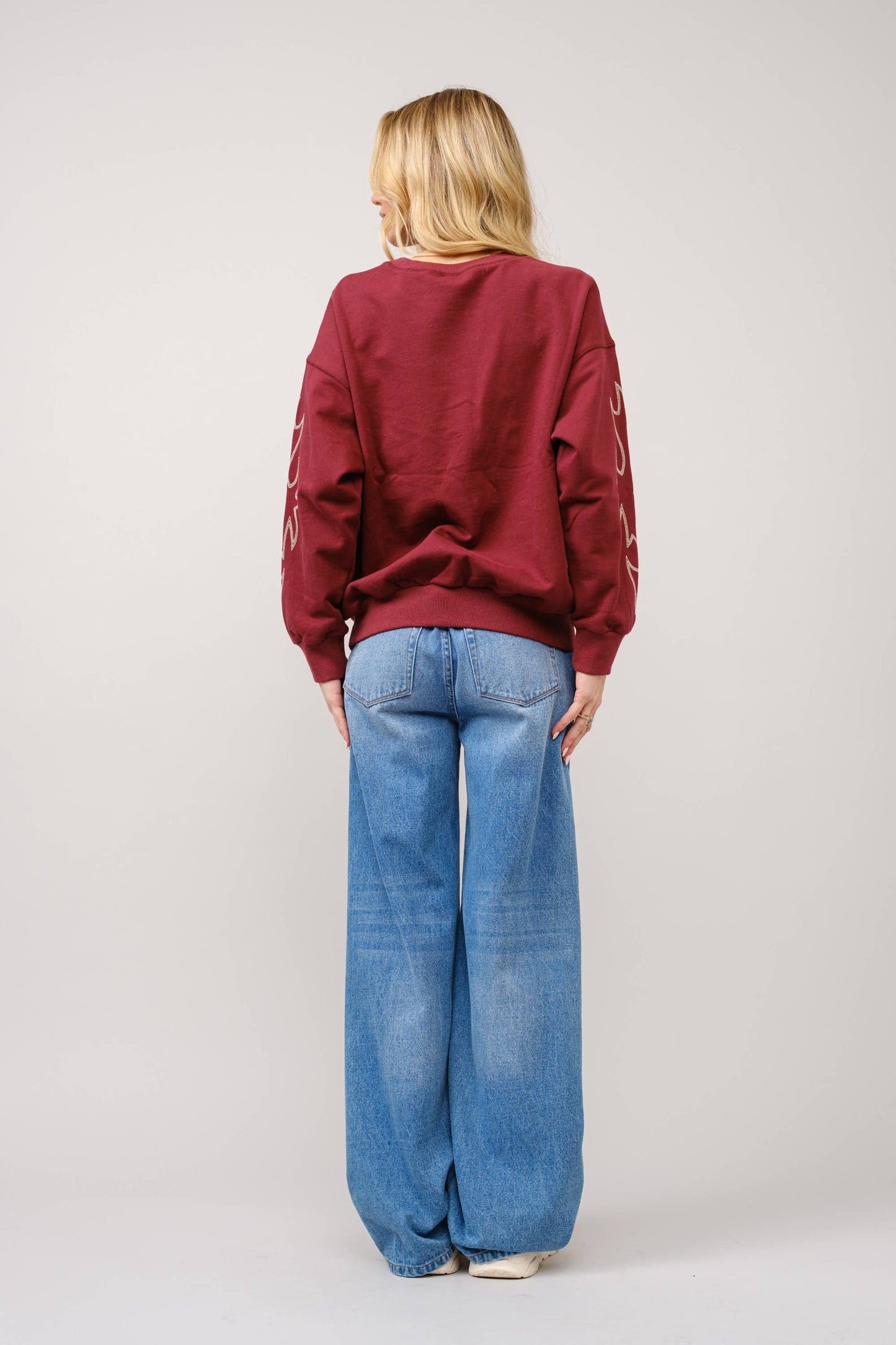 Western Boots Stitch Sweatshirt