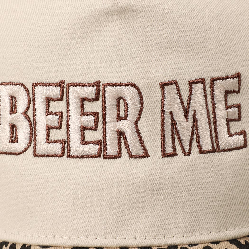 BEER ME Embroidery Camo Trucker Hat: CAMO / ONE SIZE