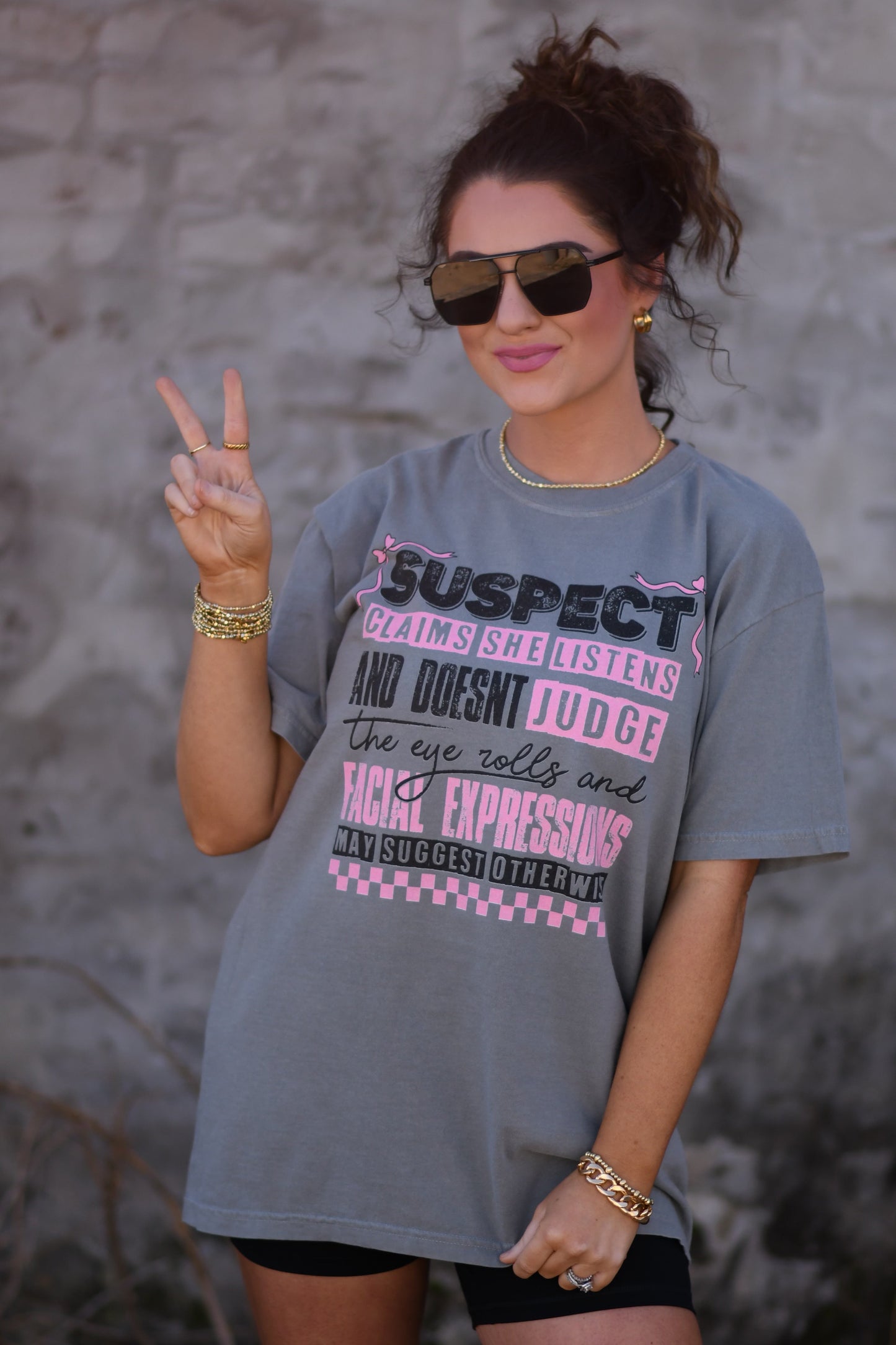 Suspect Claims She Listens Tee