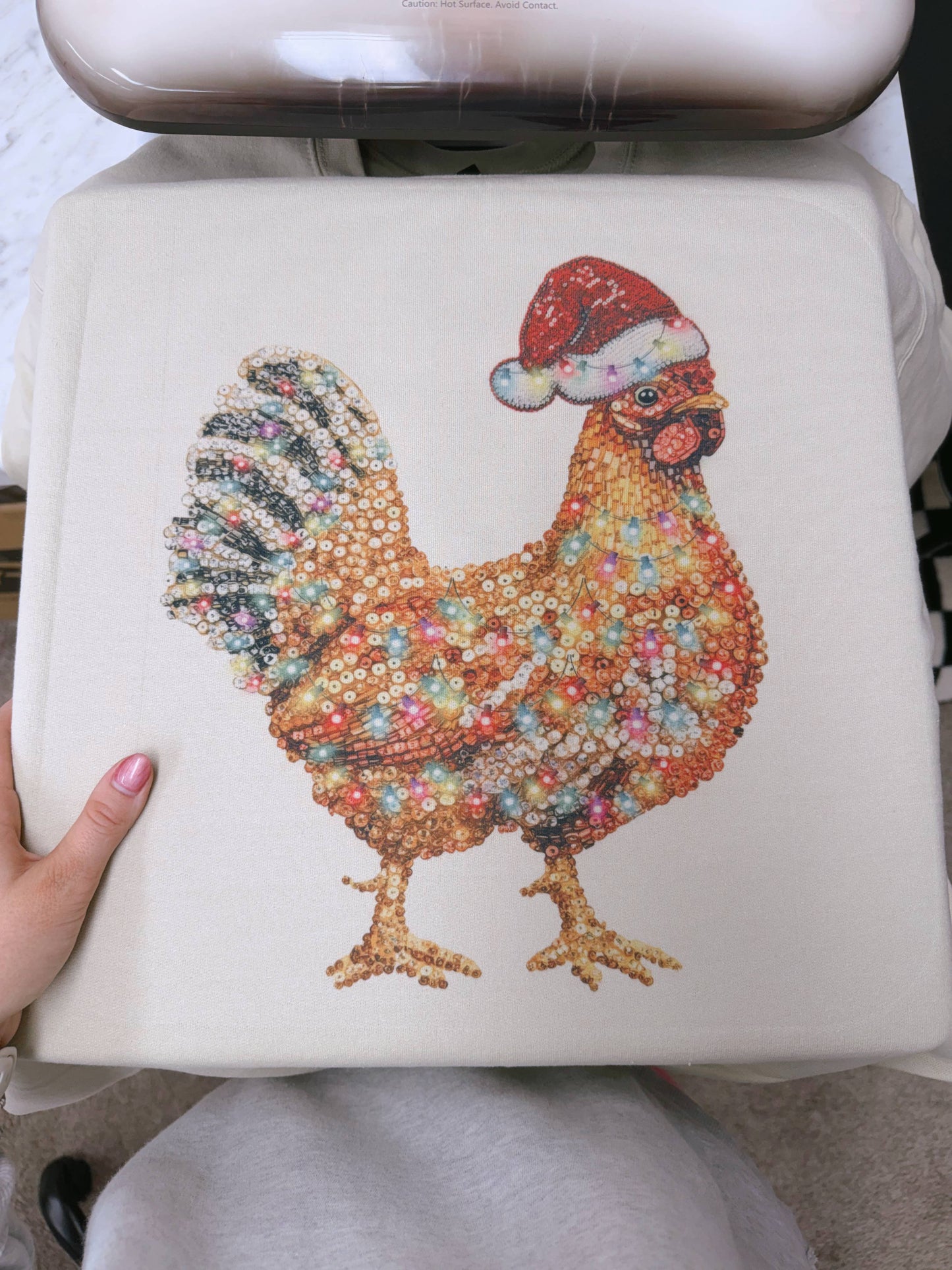 HOLIDAY BEDAZZLED CHICKEN: ASH GREY