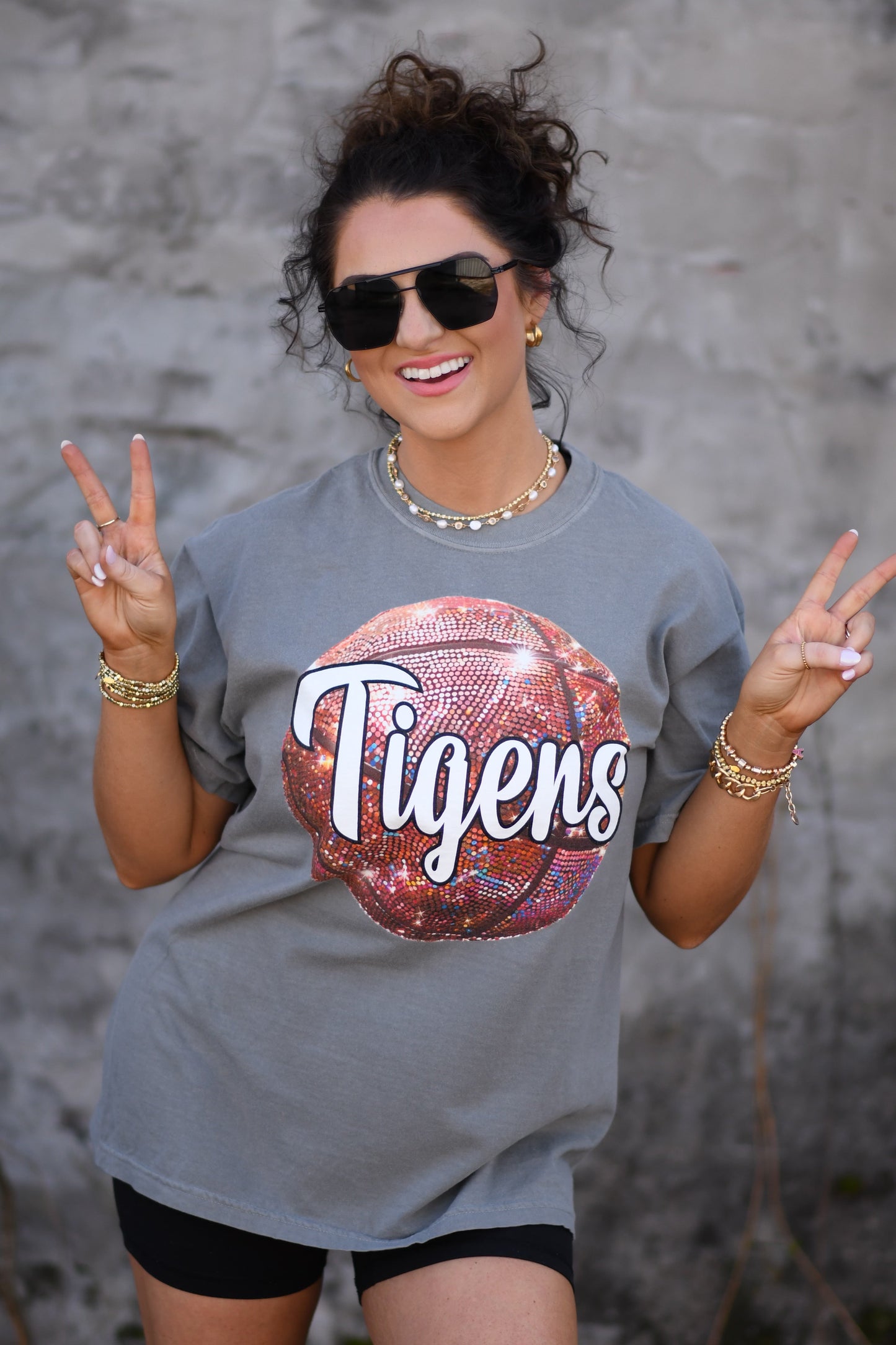 Custom Faux Glitter Basketball Tee