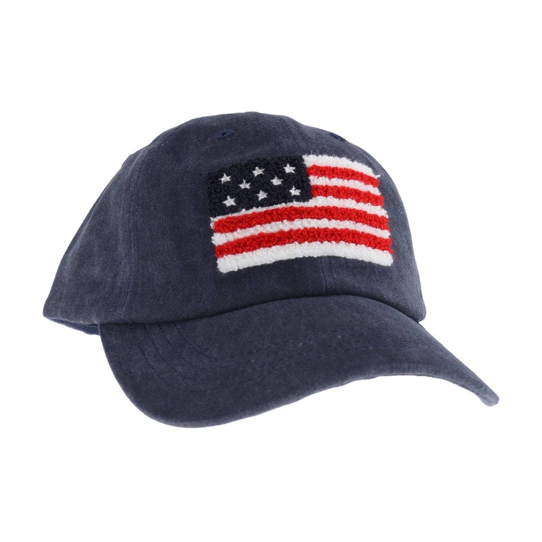 Chenille USA Flag Cap