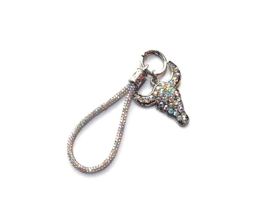 Snowing West - Western Crystal Steer head Keychain