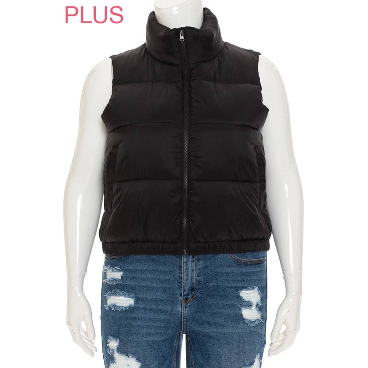 Plus Puffer Vest - Black