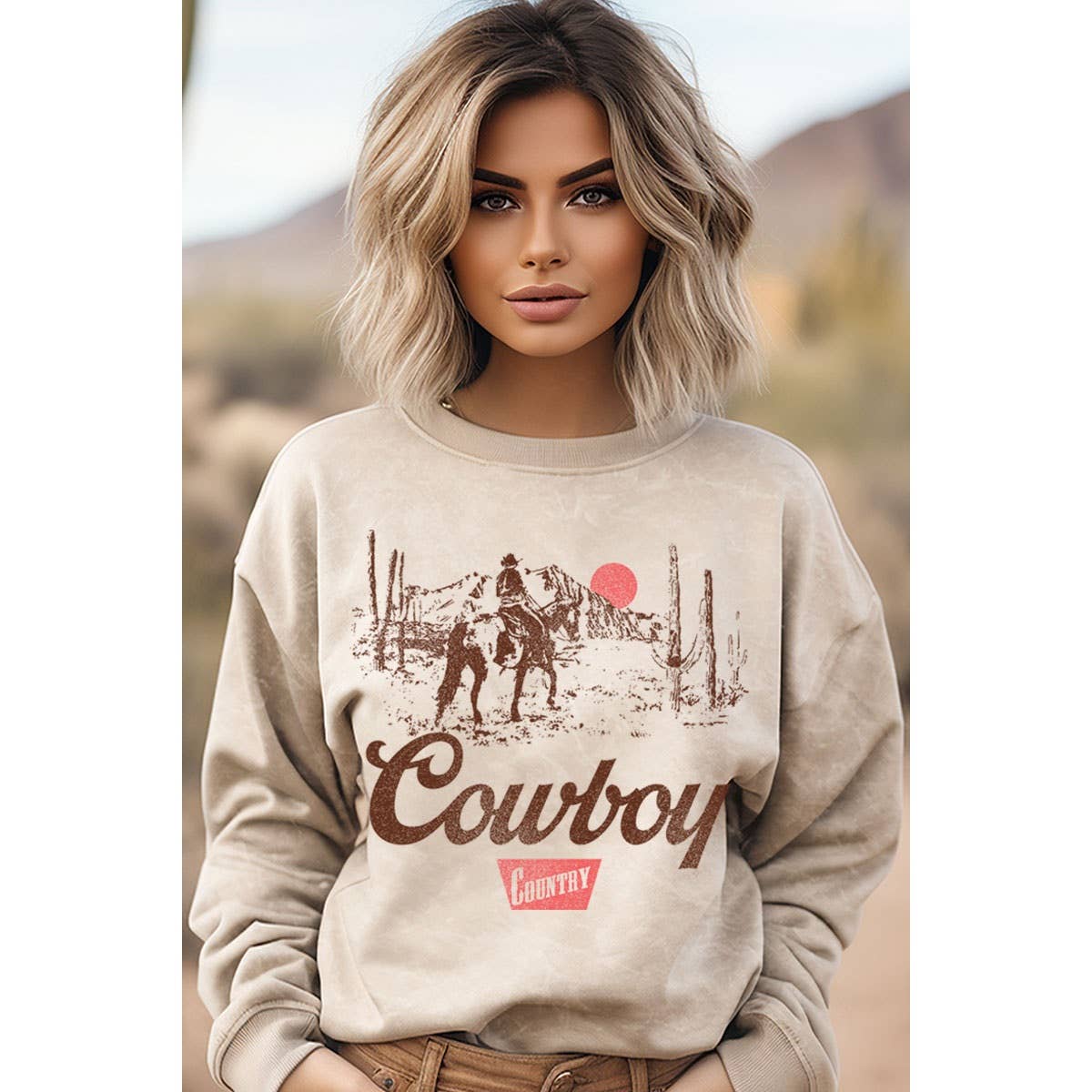 COWBOY COUNTRY MINERAL GRAPHIC SWEATWHIRTS