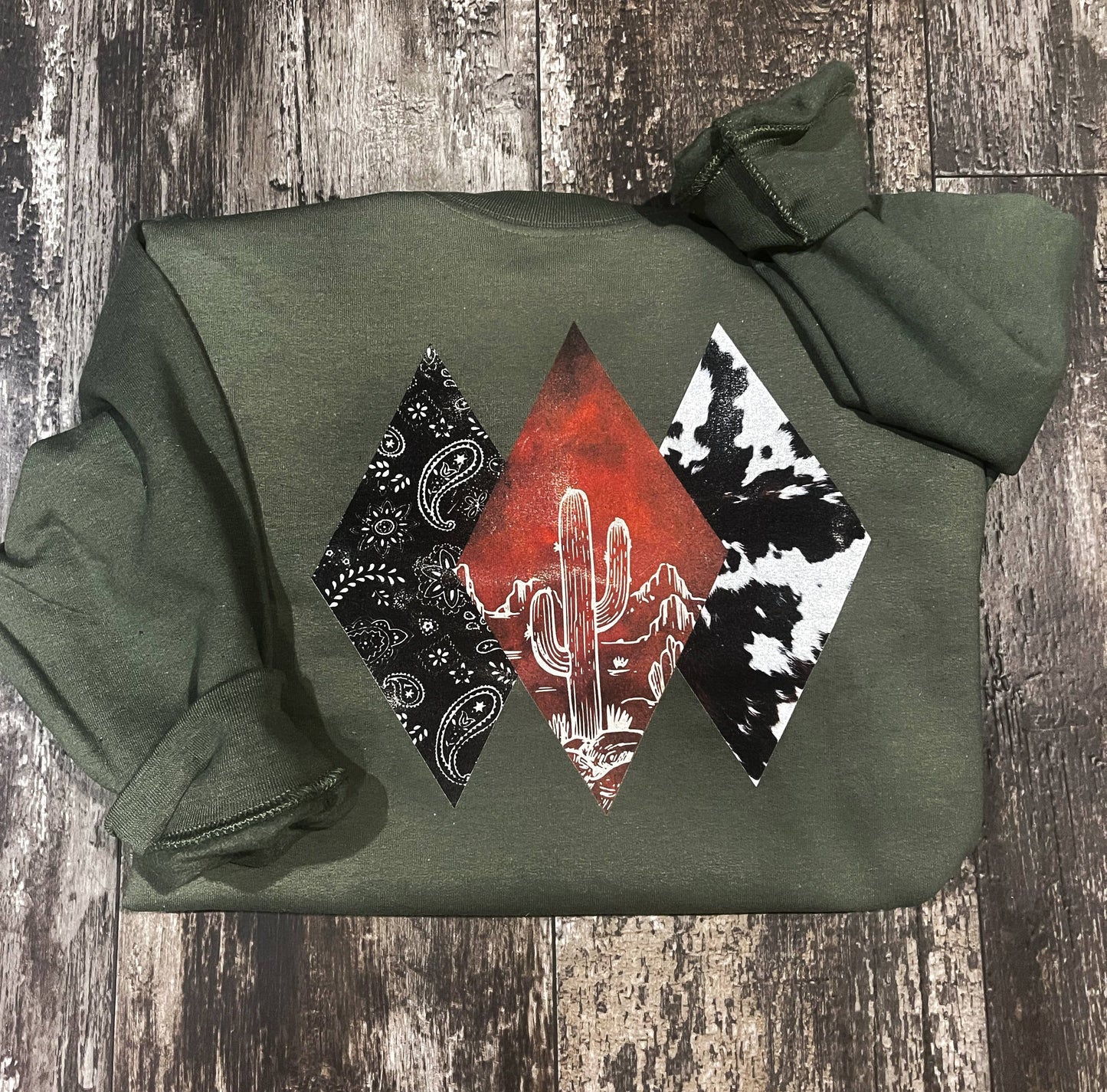 Diamond cactus cowhide