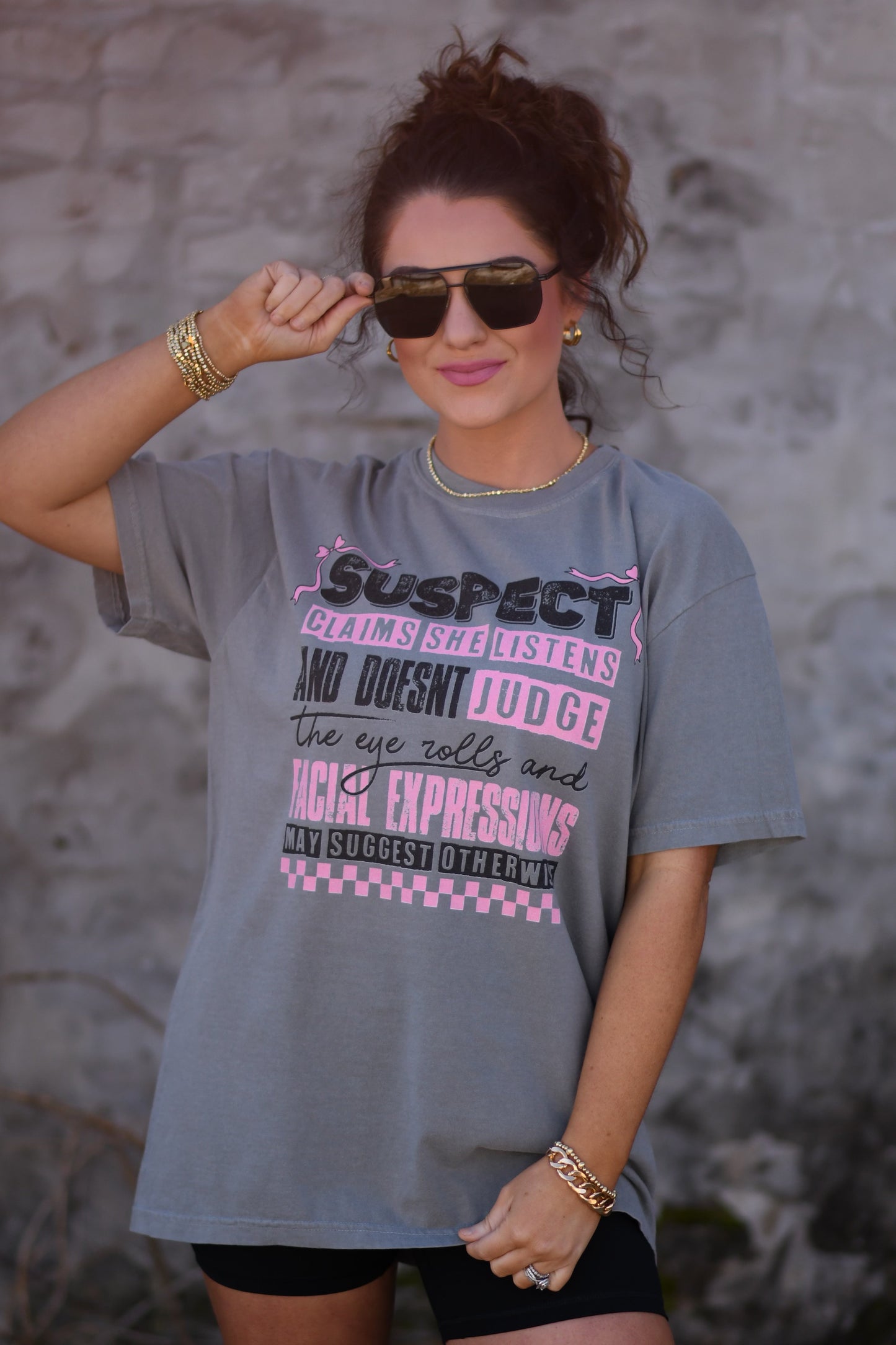 Suspect Claims She Listens Tee