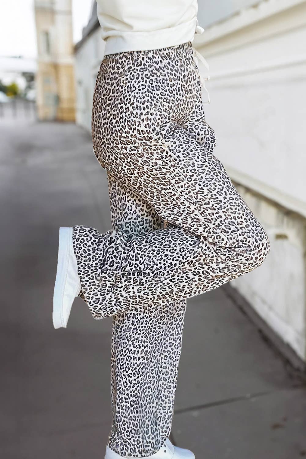 Leopard Drawstring Pants