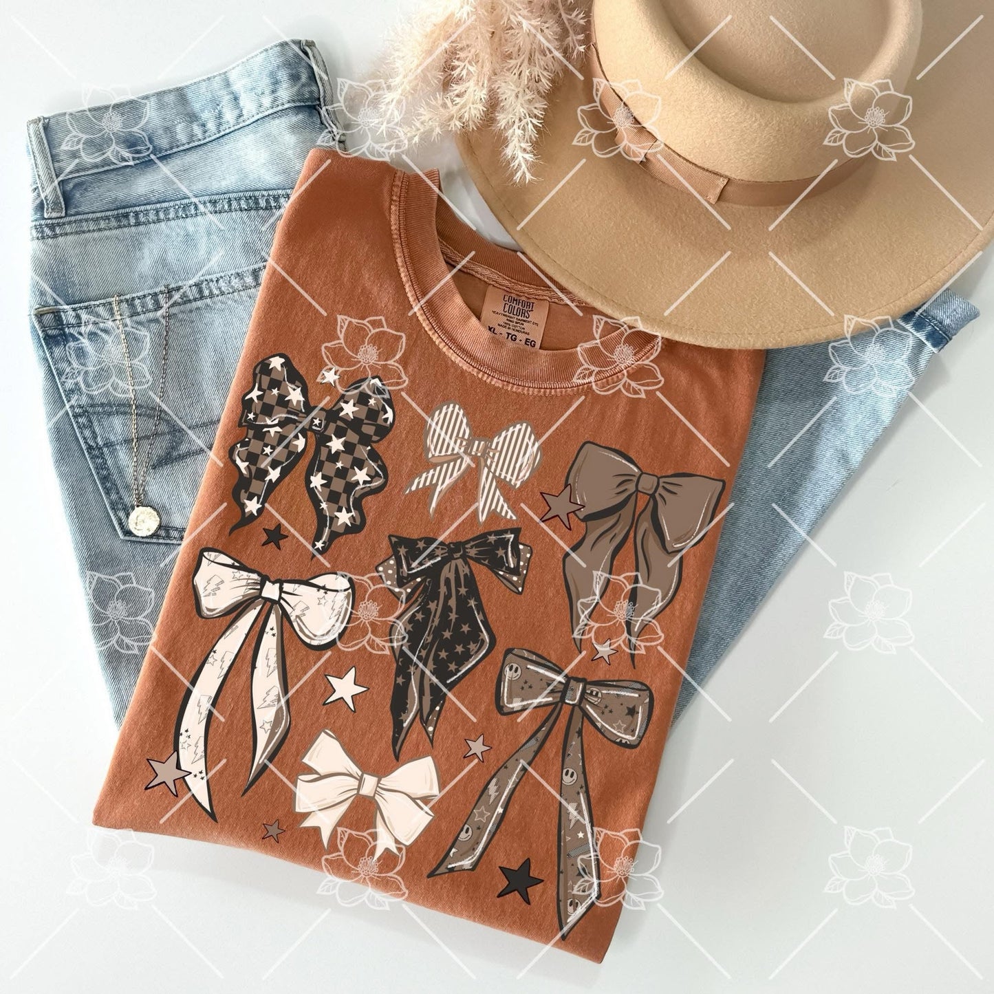 Checker Star Bow Collage - Multiple Styles