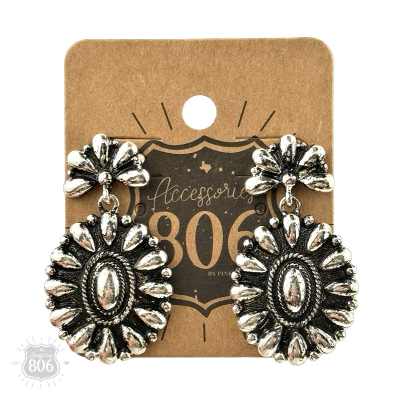 Pink Panache Brands - Blossom cluster earring: Silver