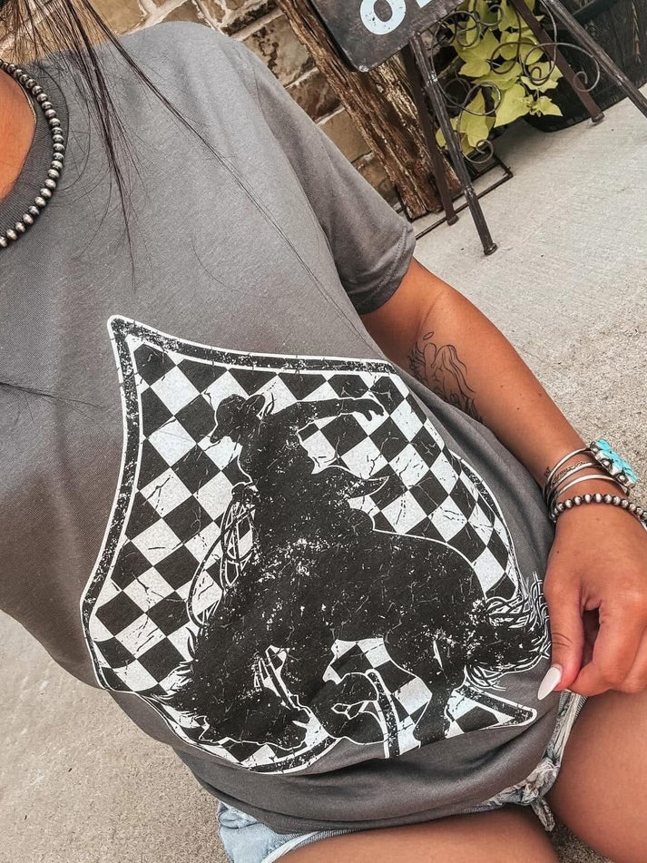 Checkered Spade Bronc Tee