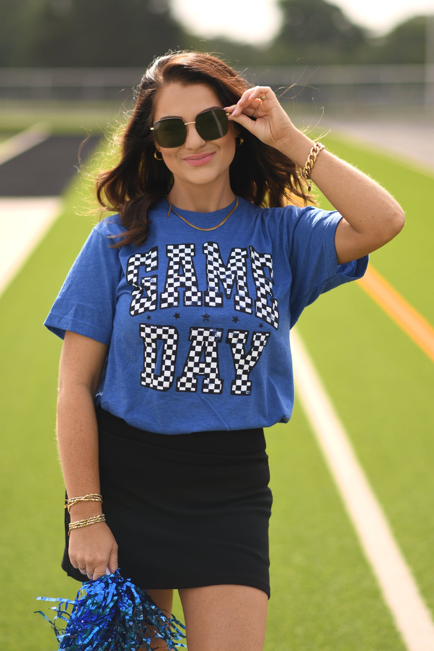 RTS Blue Checkered Game Day Tee