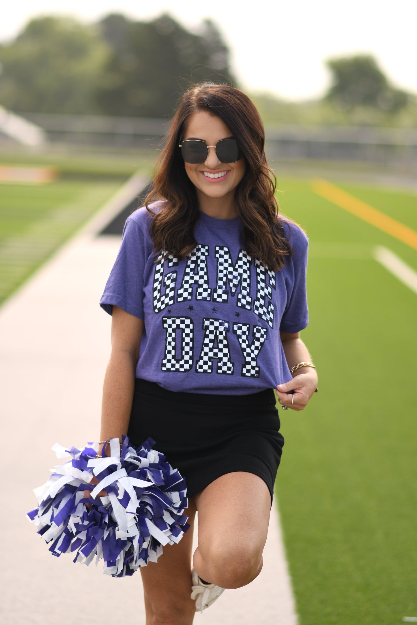 RTS Purple Checkered Game Day Tee