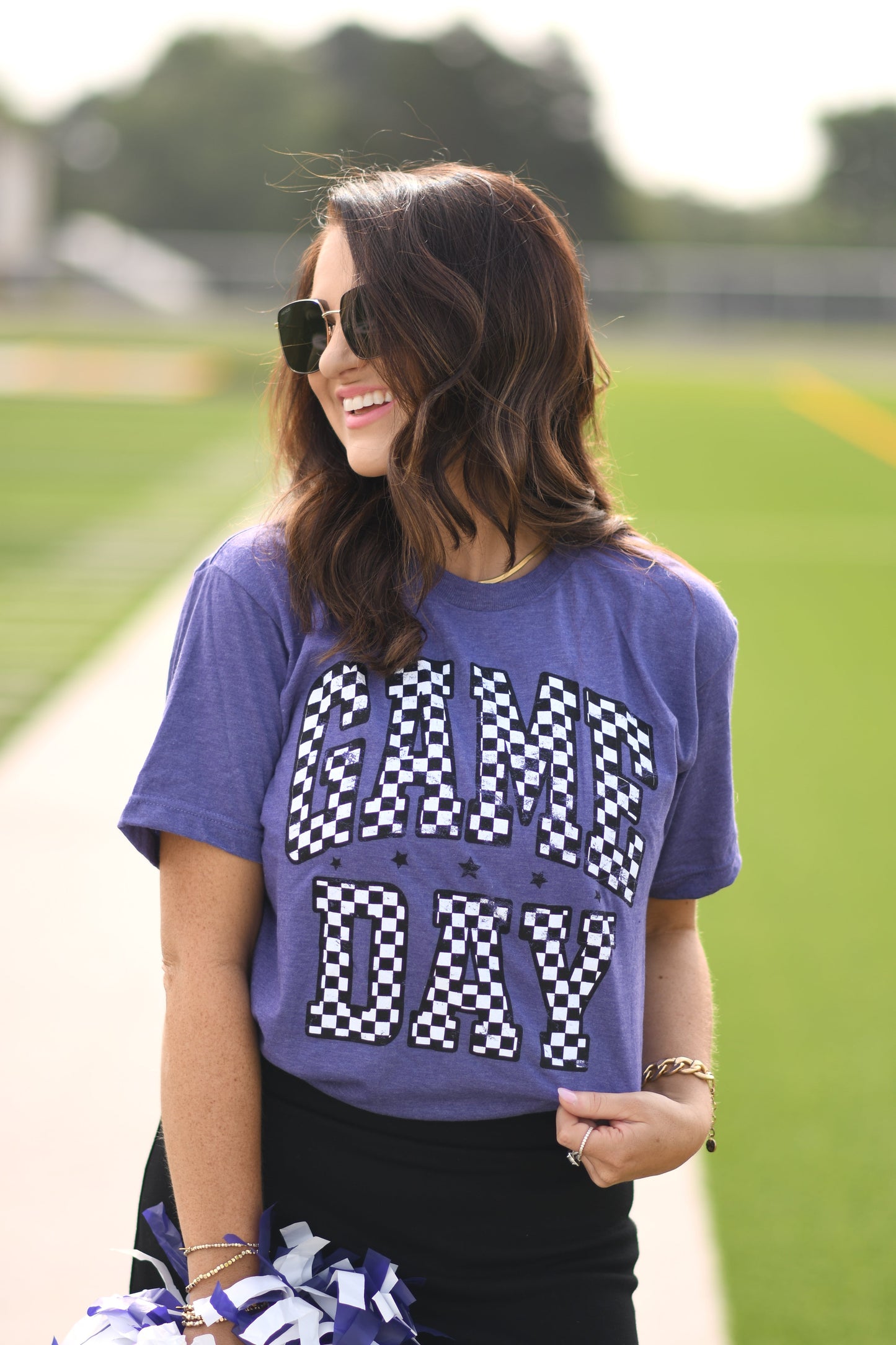 RTS Purple Checkered Game Day Tee