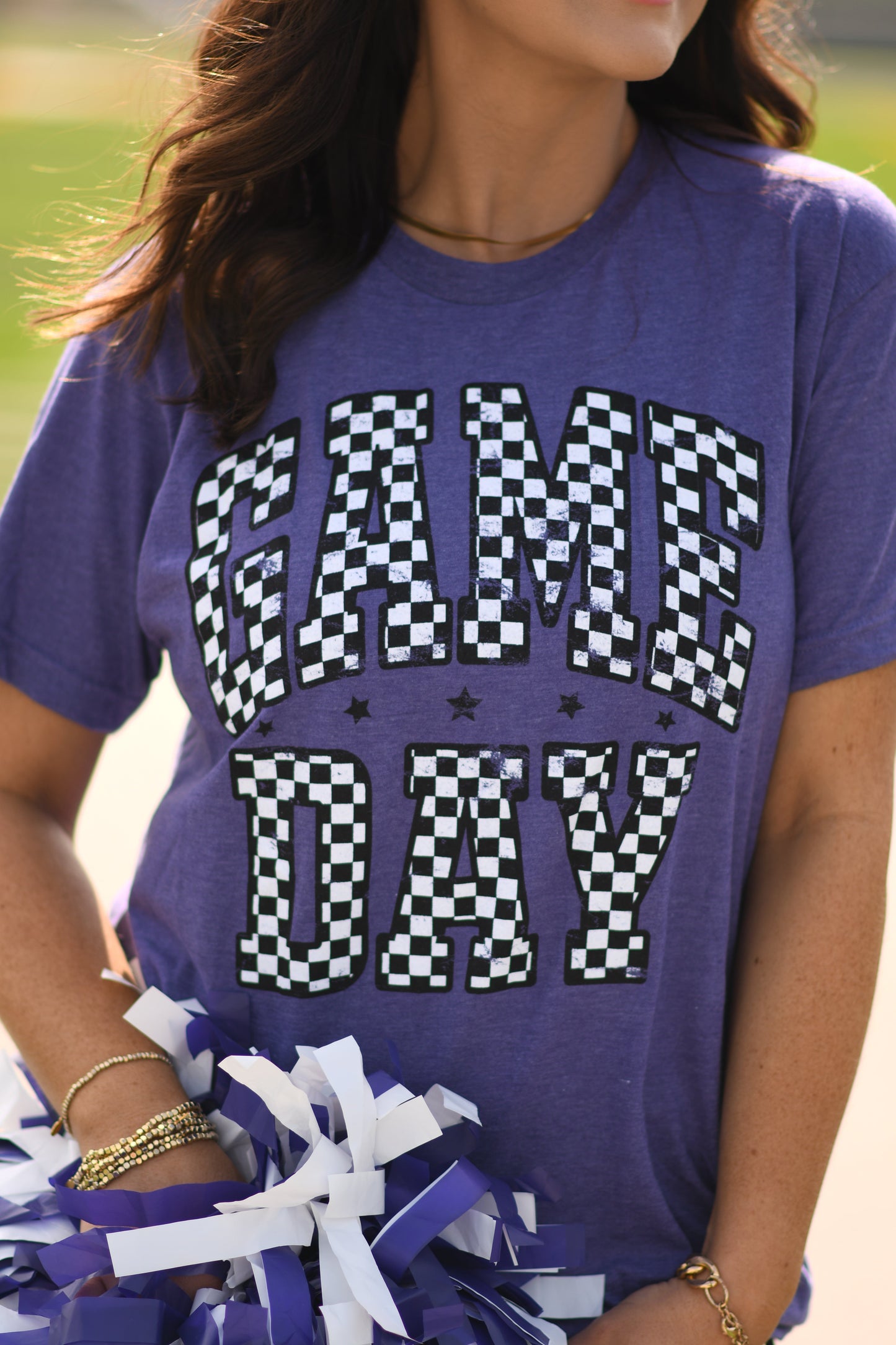 RTS Purple Checkered Game Day Tee