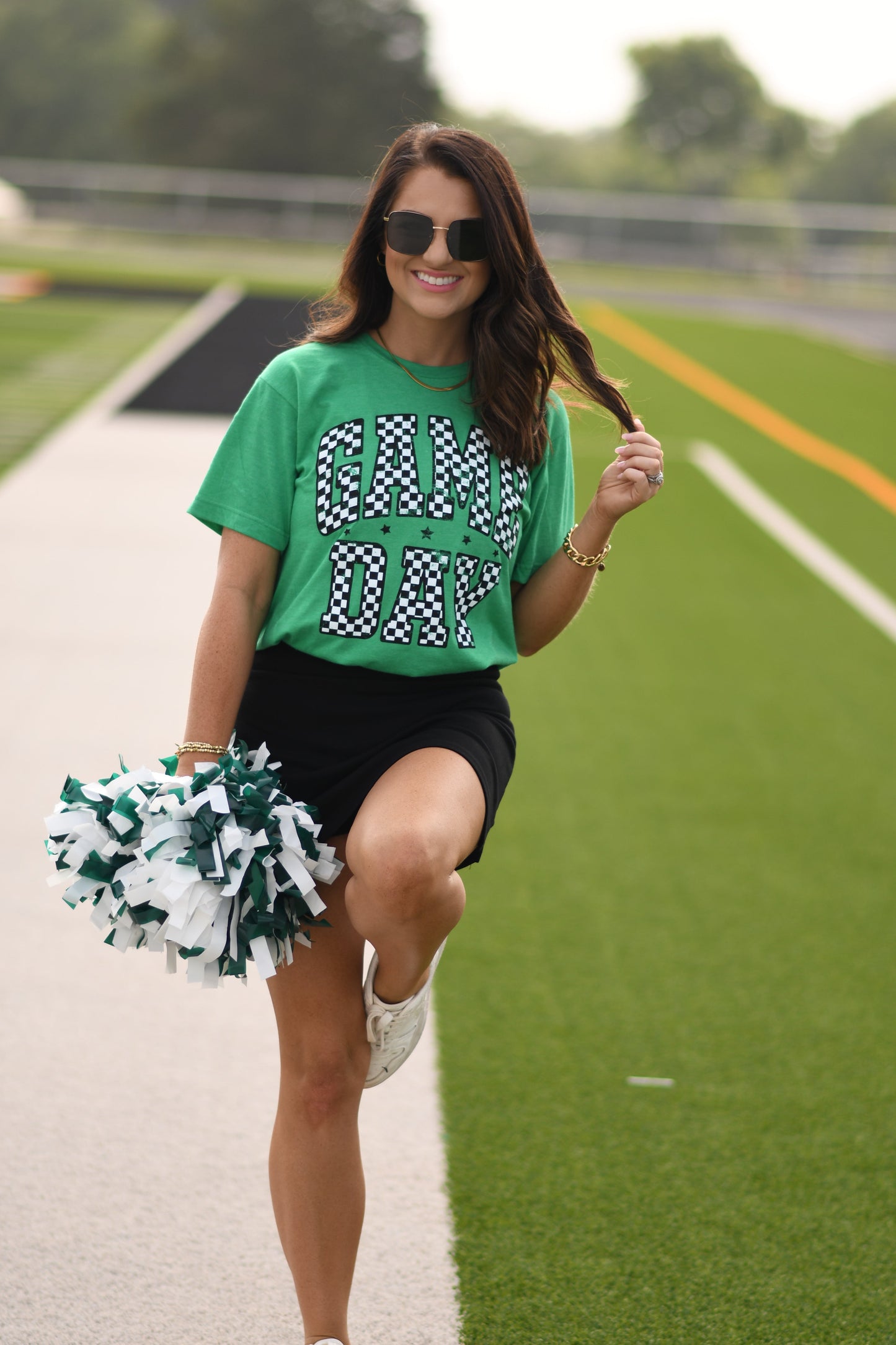 RTS Green Checkered Game Day Tee