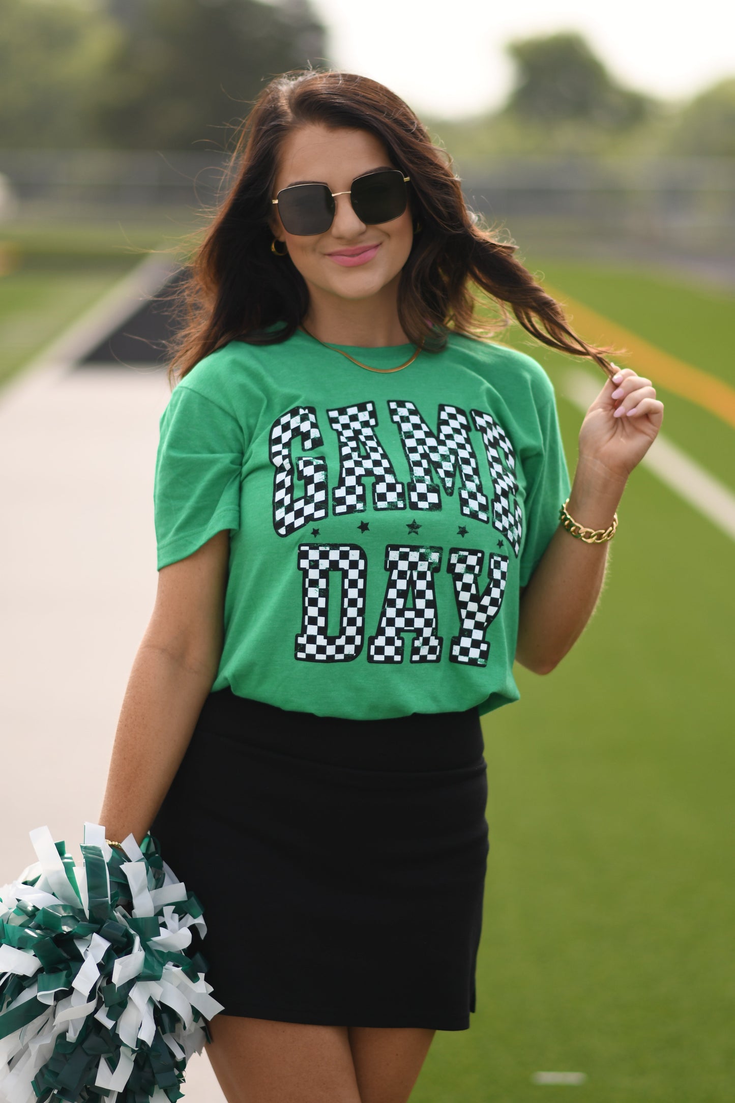 RTS Green Checkered Game Day Tee