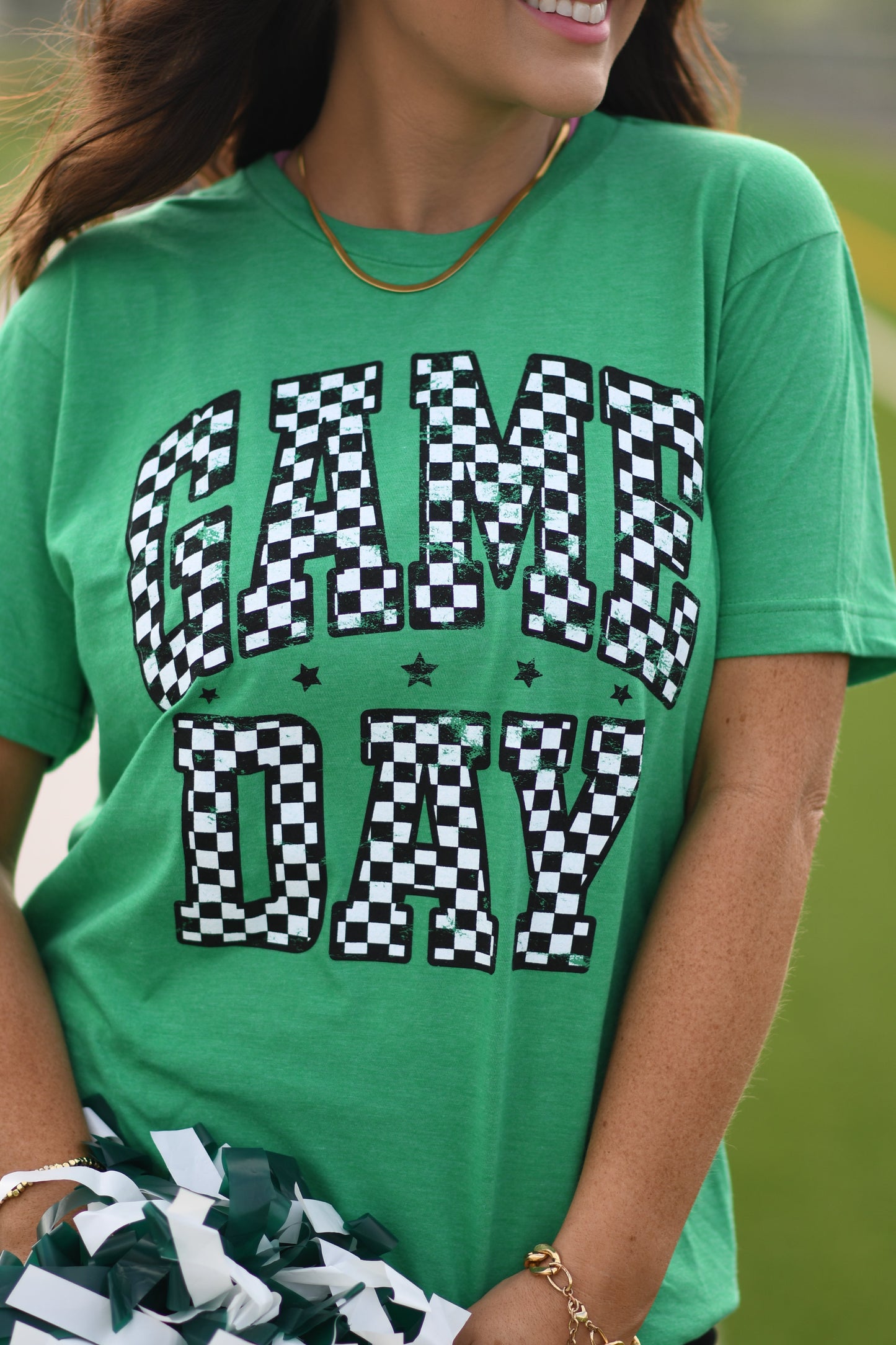 RTS Green Checkered Game Day Tee