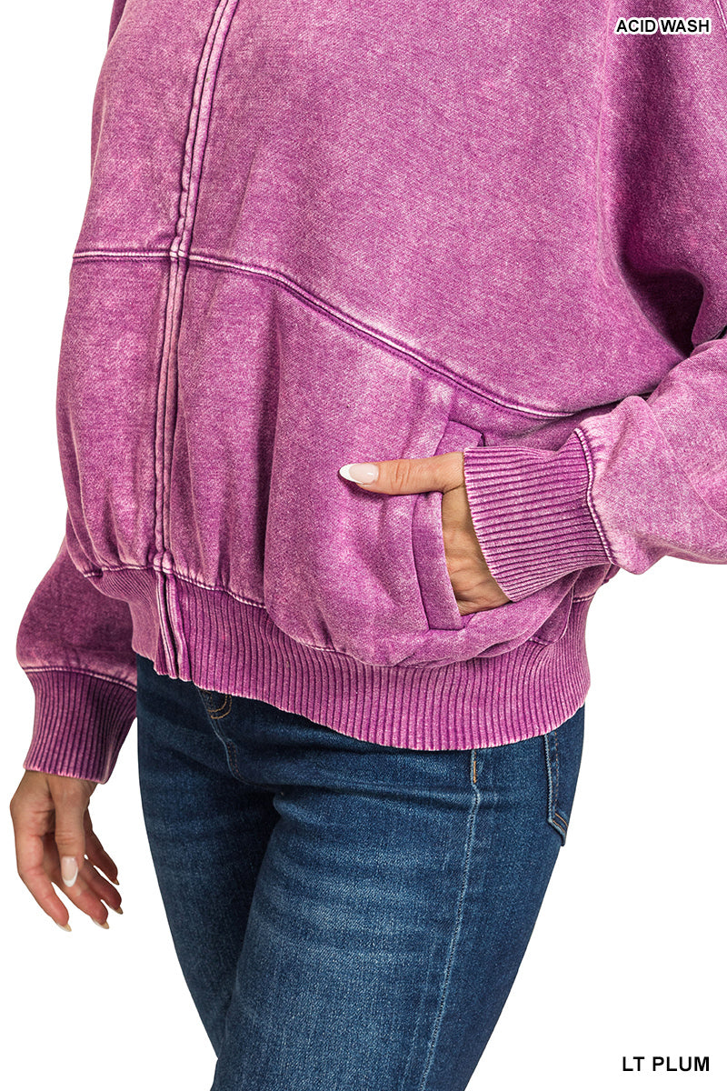 Acid Washed Fleece Jacket