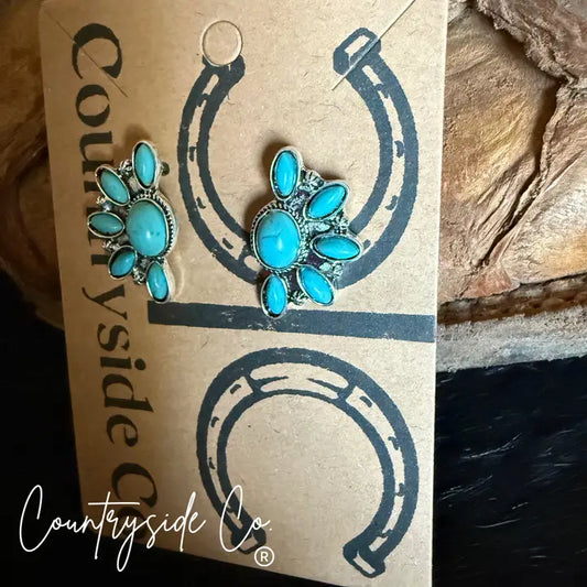 Flower Burst Turquoise Earring