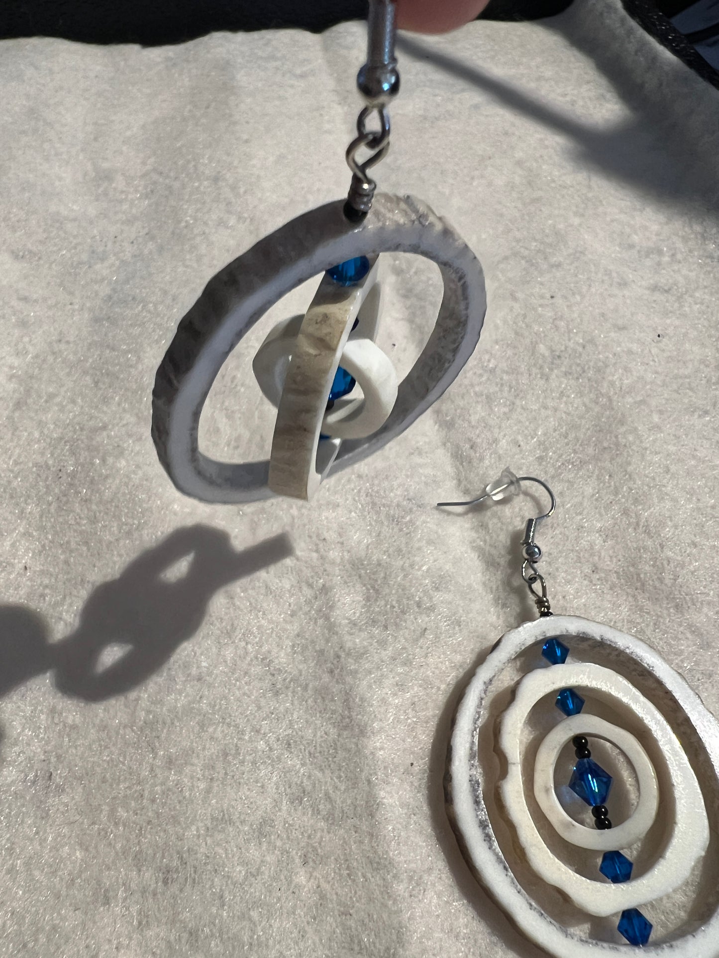 Deer Antler Blue Beads Earrings