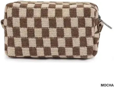 Checkered Makeup Bag