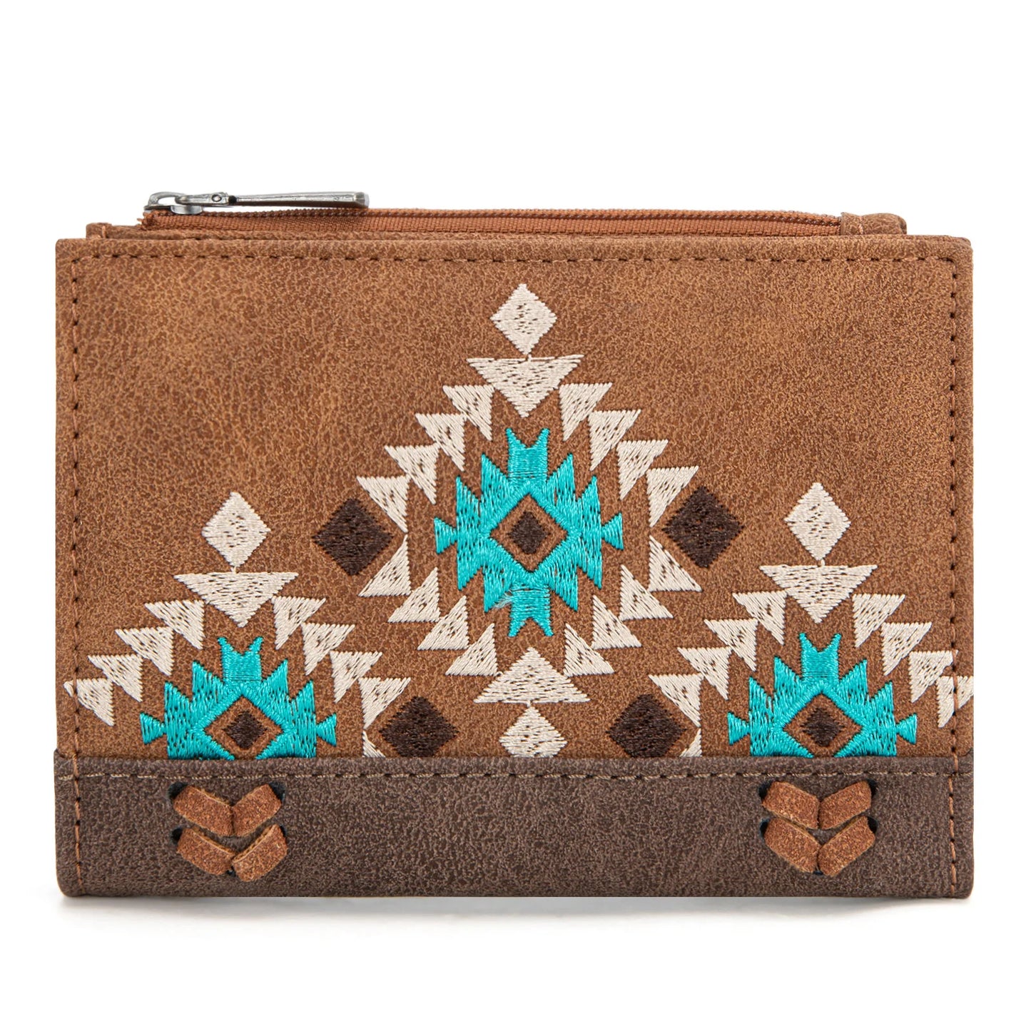 Montana West Embroidered Collection Wallet Brown
