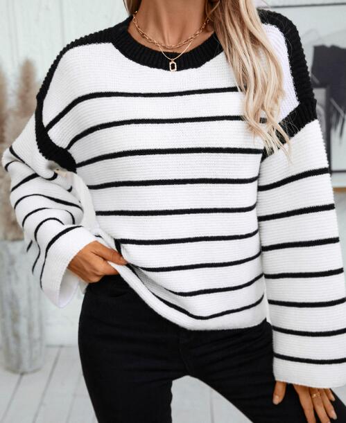 Striped knit sweater