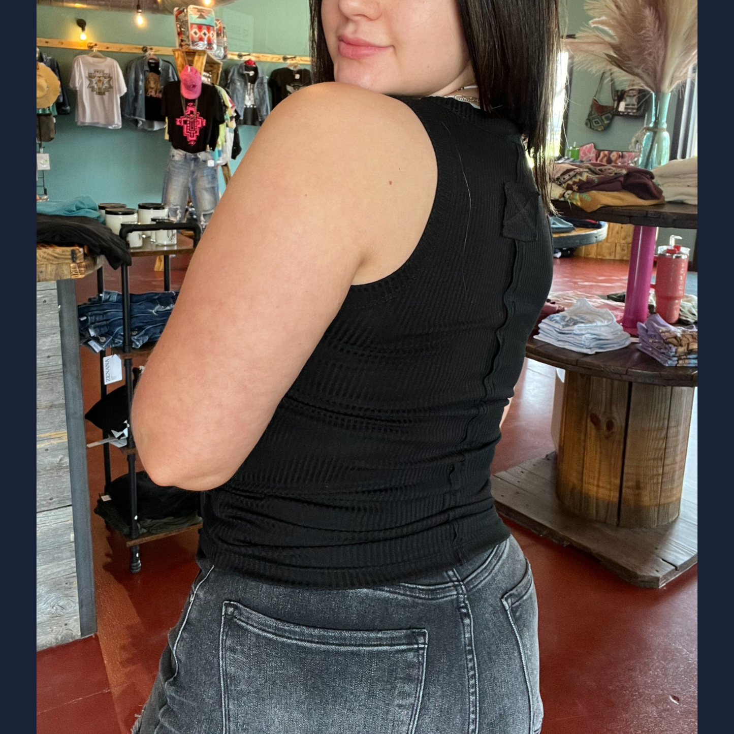 Ribbed Scoop Neck Tank