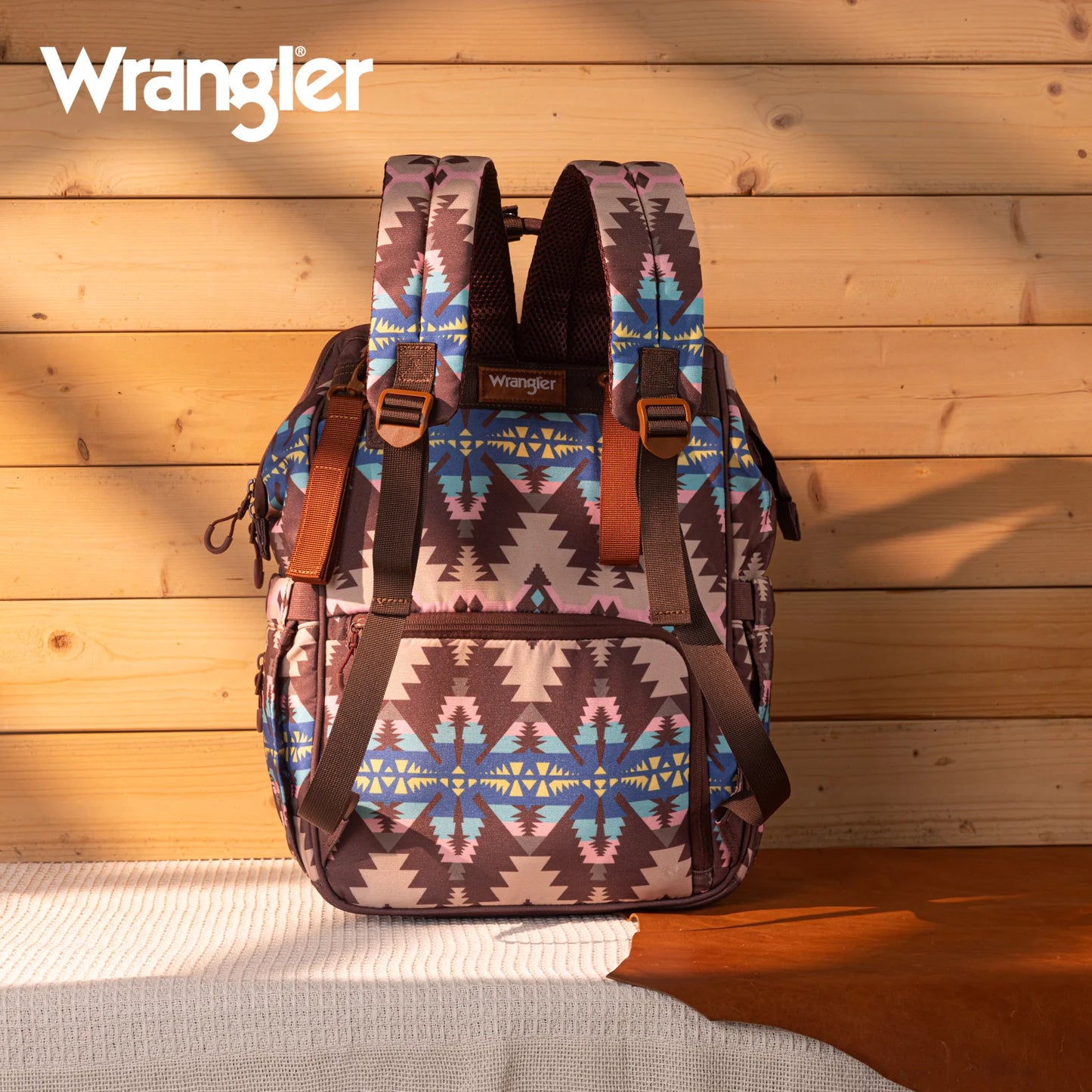 Wrangler Aztec Printed Callie Backpack - Coffee
