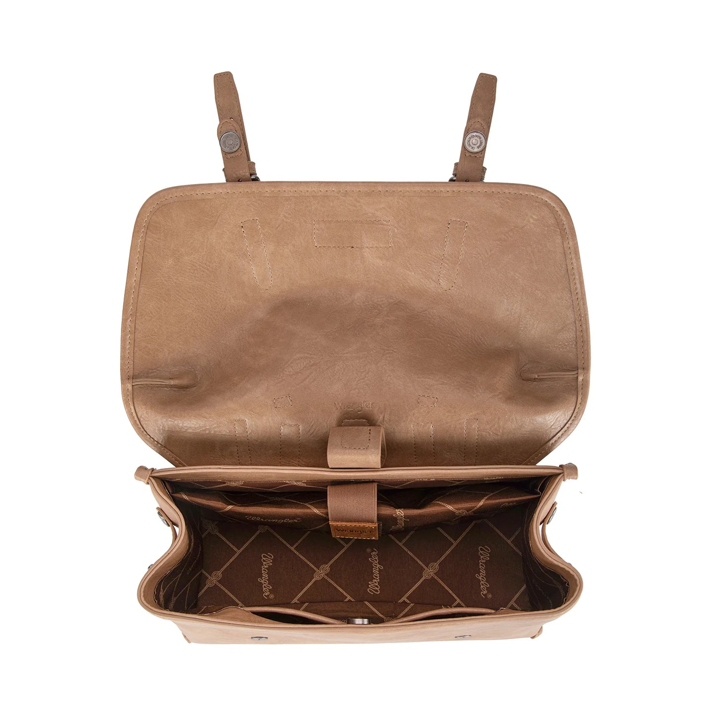 Wrangler Top Handle Carry Satchel/Laptop Bag/Backpack/Crossbody -Khaki