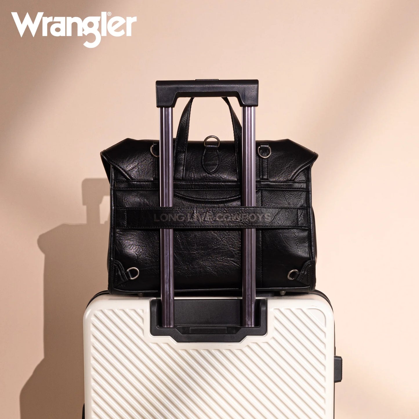 Wrangler Top Handle Carry Satchel/Laptop Bag/Backpack/Crossbody - Black