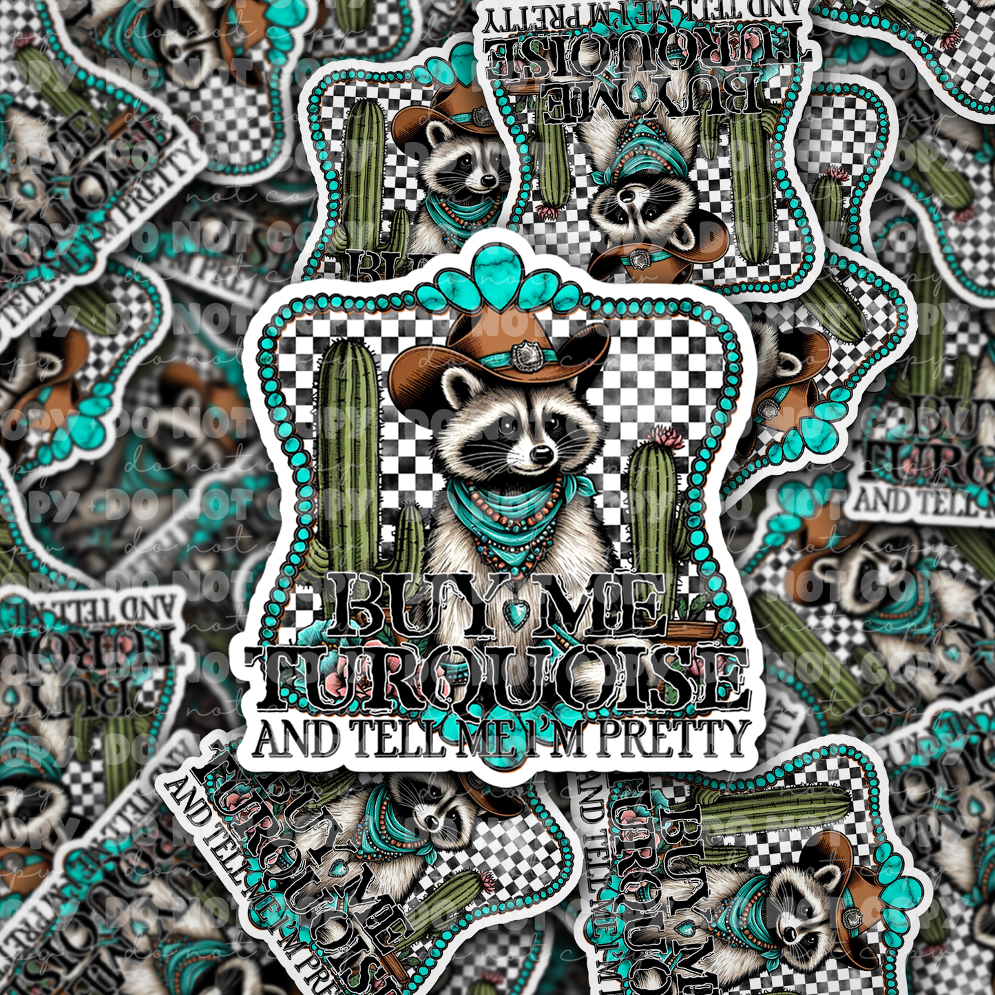 It's Transfer Time - DC 1036 Buy me turquoise and tell me I'm pretty Die cut sticker