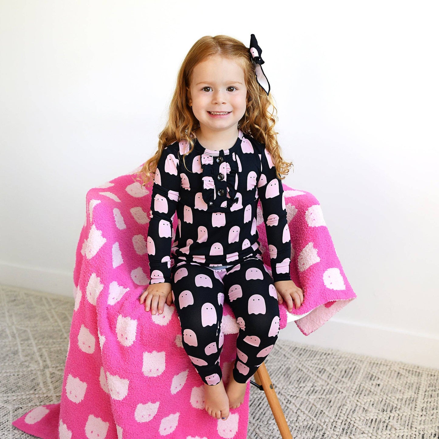 Black/Pink Ghost Bamboo Jammies
