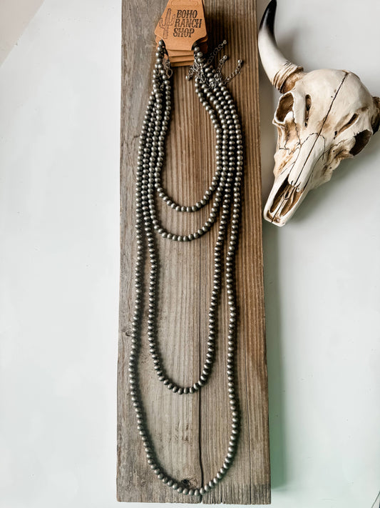 Faux Navajo Bead Necklace 36”