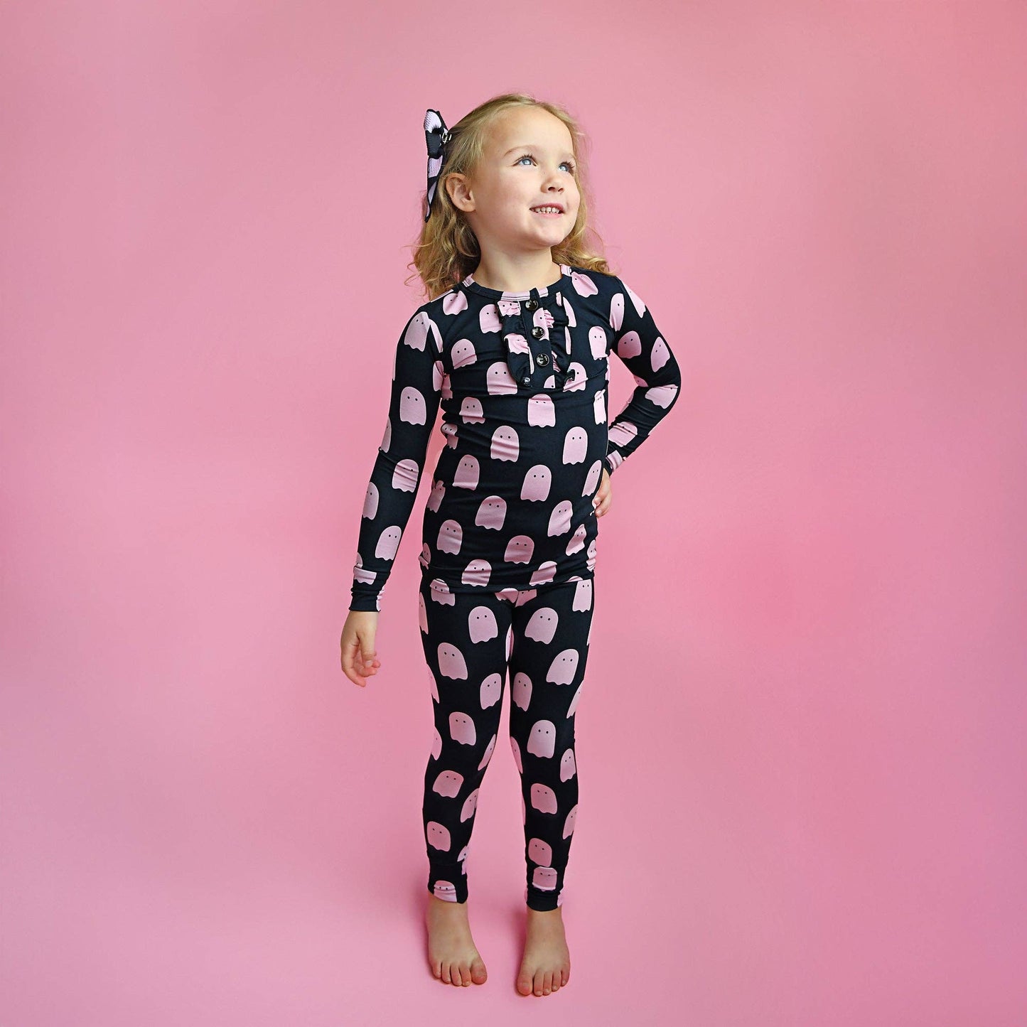 Black/Pink Ghost Bamboo Jammies