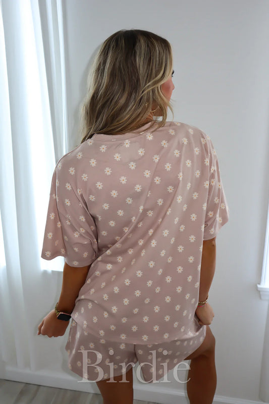 Brown Floral PJ Boxer Set