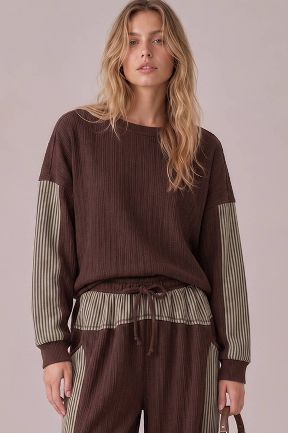 Chocolate Ribbed Knit Top