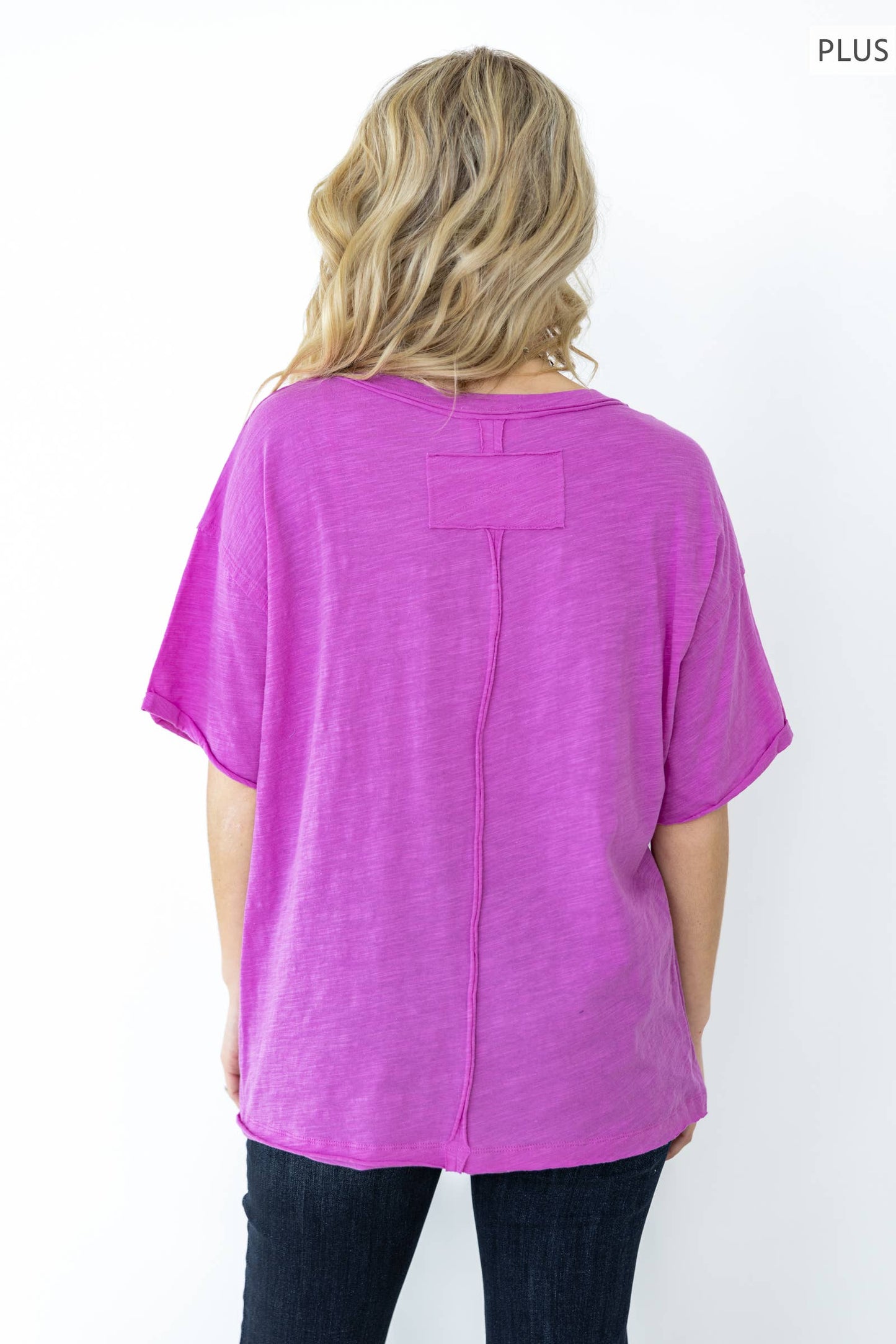 Plus - Basic Short Sleeve Cotton Top