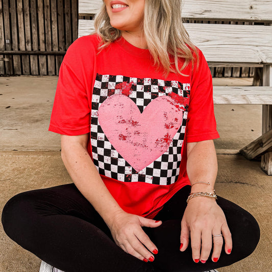 Checkered Heart Tee