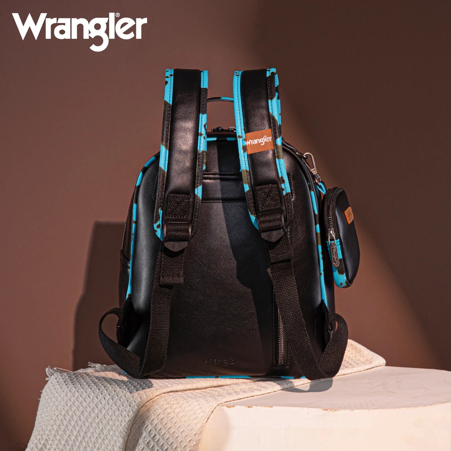 Wrangler Cow Print Backpack With Coin Pouch