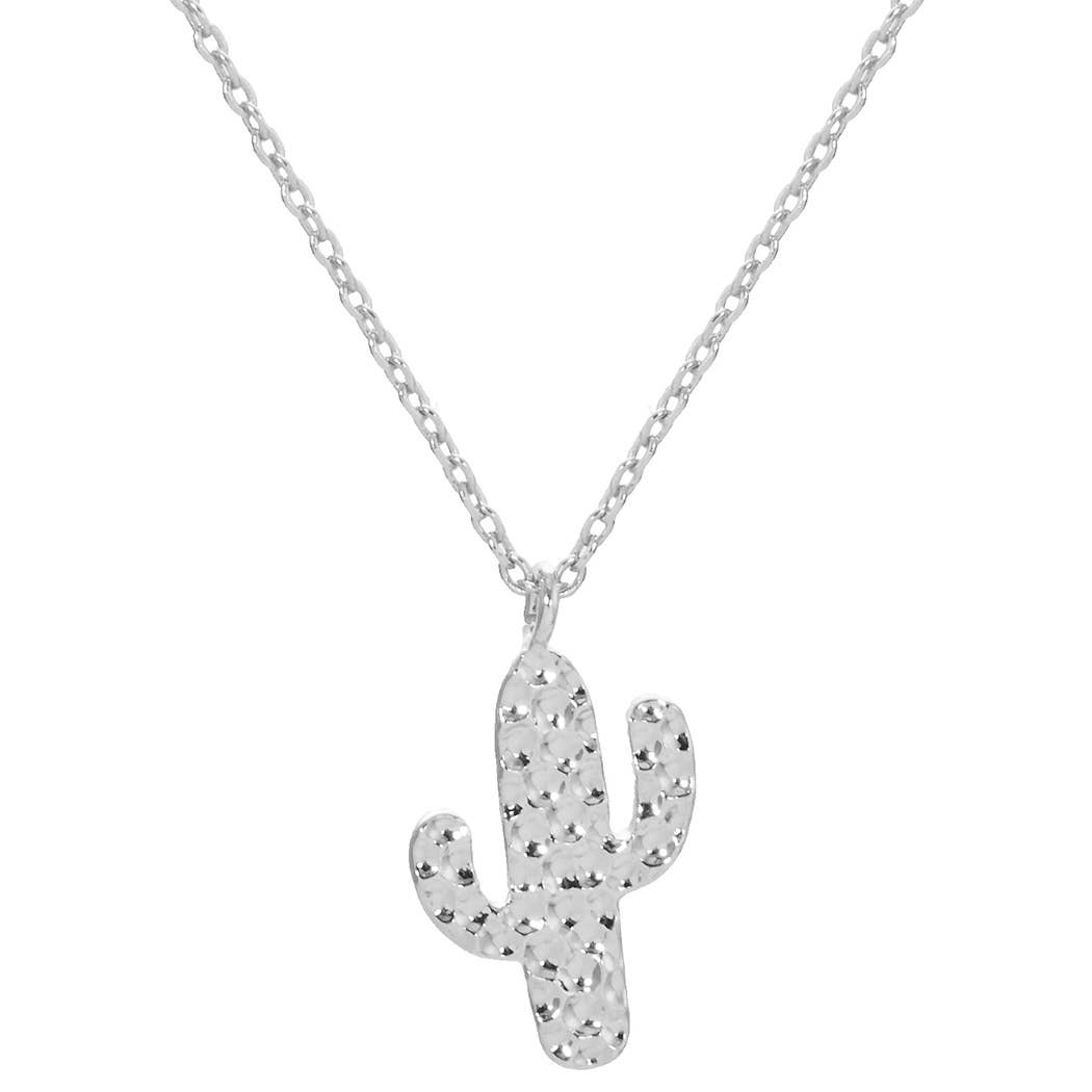 Gold-Dipped Cactus Charm Necklace: RH / ONE SIZE